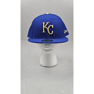 New Era Kansas City Royals Fitted Hat Mens 7 3/4 Blue Low Profile On Field Cap